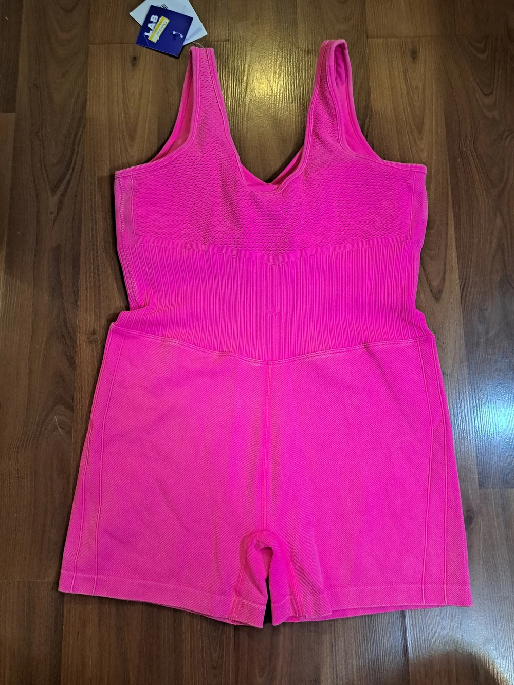 JoyLab Hot Pink Ribbed Knit Romper - Picture 6 of 6